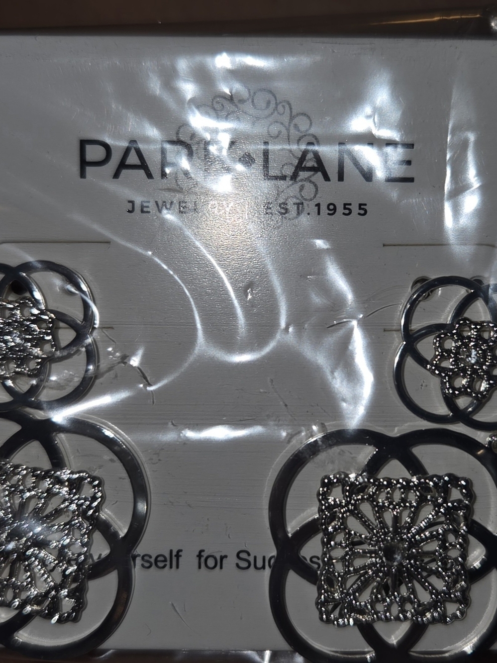 Park Lane Silver Filigree Floral Drop Earrings - Silver